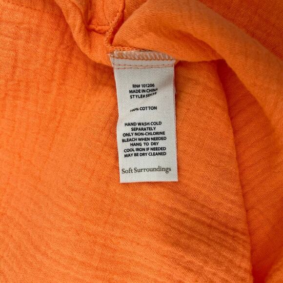 Soft Surroundings NWT Orange Gauze Popover Pockets Size 1X - Picture 7 of 7